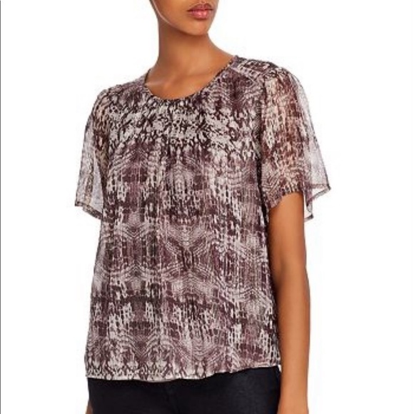 Velvet by Graham and Spencer Arianna Metallic Snake Print Blouse - Picture 1 of 8